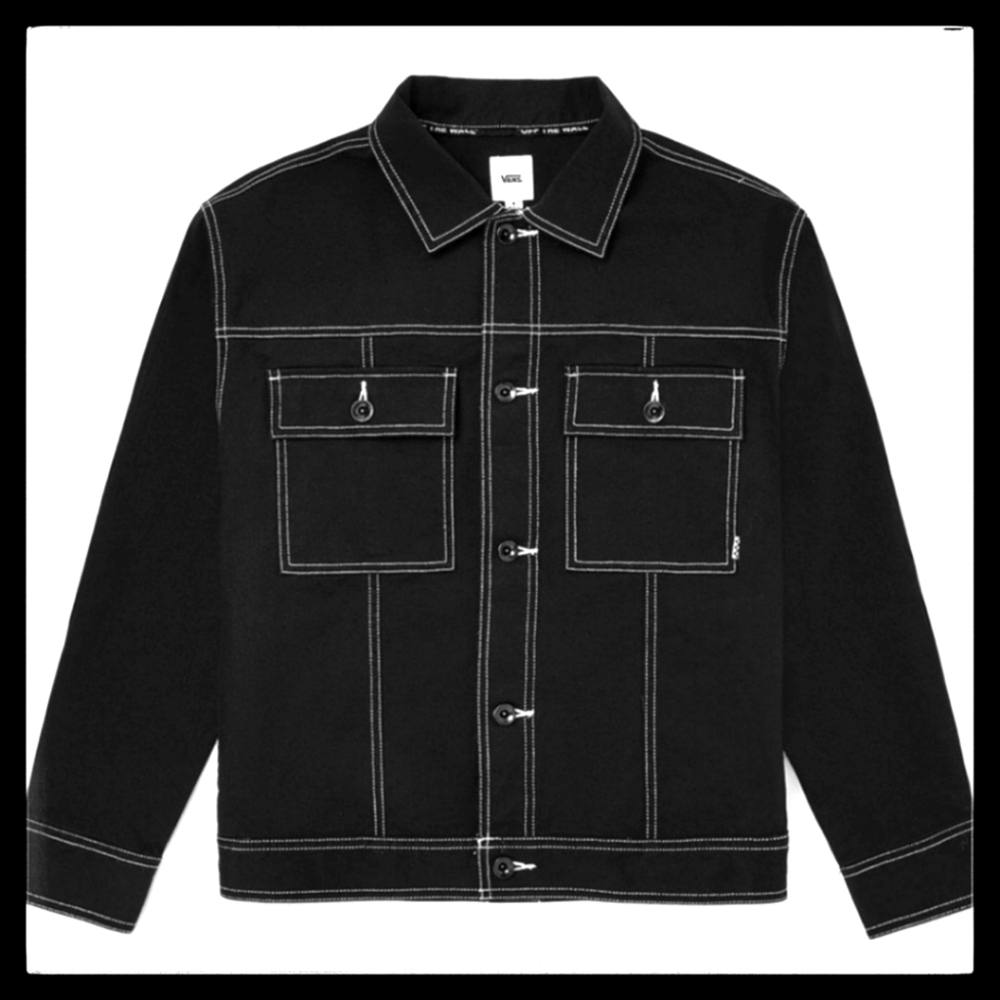 VANS In The Know Women's Black Trucker Jacket Size Large